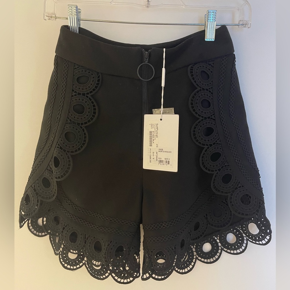 Self-portrait black lace shorts
